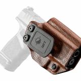 Hybrid Holster, Inside Waistband Holster, Ambidextrous, Fits Springfield Prodigy 4.25", Kydex with Leather Shell, Includes 1.5" Belt Attachment, Brown H3-SFD-3-BR1