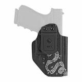 Inside Waistband Holster, Ambidextrous, Black, "Join or Die", Fits Glock 19/23, Kydex, Includes 1.5" Belt Attachment HGL19AIWBA-JD