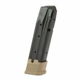 Magazine, 9MM, 21 Rounds, Fits Sig Sauer P320, Steel Construction, Blued Finish, Flat Dark Earth Baseplate SIG-A20-FDE