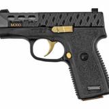 M380, Striker Fired, Compact, 380ACP, 3" Barrel, Polymer Frame, Black Finish with Gold Appointments, 7Rd, 2 Magazines, White 3 Dot Rear Sight M380