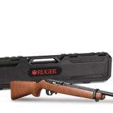 10/22 Carbine, Semi-automatic Rifle, 22 LR, 18.5" Barrel, Satin Black Finish, Hardwood Stock, 10Rd, Adjustable Rear and Bead Front Sight, Ruger branded Flambeau hard case and Taylor Targets Animal Spinner Target 31128