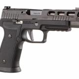 P320 AXG Pro Carry, Striker Fired, 9mm, 3.9" Barrel, Polymer Grips, Black Nitron Slide Finish, Titanium Cerakote Frame Finish, XSeries Optic-ready Slide, X-Ray 3 Night Sights, 10 Round, 2 Magazines 320AXGCA-9-RTXR3-R2-10