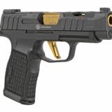 P365XL Spectre, Striker Fired, Semi-automatic, Polymer Frame Pistol, Sub-Compact, 9MM, TiN Gold 3.7" Barrel, Nitron Finish, Black, TiN Gold Flat Trigger, XRay3 Night Sights, Optics Ready, 12 Rounds, 2 Magazines P365V002
