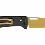 Ultra XR, Folding Knife, 2.8" Straight Clip Point, Black Carbon Fiber Handle, S35VN Steel, Titanium Nitride Finish, Gold SOG-12-63-02-57