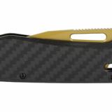 Ultra XR, Folding Knife, 2.8" Straight Clip Point, Black Carbon Fiber Handle, S35VN Steel, Titanium Nitride Finish, Gold SOG-12-63-02-57