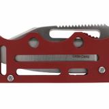 Cash Card, Folding Knife, 2.75", Silver, Clip Point Straight Edge, Stainless Steel Handle, Red, Stonewashed Finish, 8Cr13MoV Construction SOGEZ2-CP