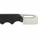 Instinct Mini, Fixed Blade Knife, 1.9" Straight Edge Clip Point, Black Stainless Steel and G10 Handle, 5Cr15MoV Steel, Satin Finish, Silver, Hard Molded Nylon Sheath SOG-NB1002-CP