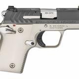 911, 1911 Micro Compact, 380ACP, 2.7" Barrel, Alloy Frame, Platinum Finish, Graphite Cerakote Slide, 2 Magazines, 1-6Rd & 1-7Rd, Engineered Ivory Grips, Tritium Night Sights PG9109PG