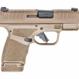Hellcat, Striker Fired, Semi-automatic, Polymer Frame Pistol, Micro-Compact, 9MM, 3" Hammer Forged Barrel, Cerakote Finish, Desert Flat Dark Earth, Textured Grips, Tritium/Luminescent Front Sight, Tactical Rack U-Notch Rear Sight, 5 Magazines, (4) 11-Rou