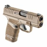 Hellcat, Striker Fired, Semi-automatic, Polymer Frame Pistol, Micro-Compact, 9MM, 3" Hammer Forged Barrel, Cerakote Finish, Desert Flat Dark Earth, Textured Grips, Tritium/Luminescent Front Sight, Tactical Rack U-Notch Rear Sight, 5 Magazines, (4) 11-Rou