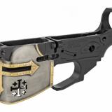 Rare Breed Crusader with Painted Helmet, Semi-automatic, Stripped Lower, 223 Rem/556NATO, Crusader Distressed Finish/Black, CNC Machined from 7075 Billet Aluminum STLB600-PCH
