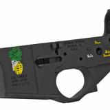 STLS032-CFA Pineapple Grenade, Stripped Lower, Semi-automatic, 223 Rem/556NATO, Black Finish, Color Filled, Pineapple Grenade Logo STLS032-CFA