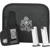 Every Day Carry Package, XDE, Semi-automatic, DA/SA, Compact, 9MM, 3.3" Barrel, Polymer Frame, Black Finish, 4 Mags, 3-8Rd, 1-9Rd, Ambidextrous Safety, Fiber Optic Front Sight and Low Profile Combat Rear Sight, Notebook Style Gun Case and Tuff Holster in