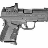 XD-S, Mod.2, OSP, Striker Fired, Semi-automatic, Polymer Frame Pistol, Compact, 9MM, 4" Barrel, Melonite Finish, Black, White Dot Front Sight, Serrated Rear Sight, Crimson Trace Red Dot, 2 Magazines, (1) 7-Round, (1) 9-Round Extended XDSG9409BCT
