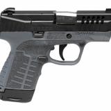 Stance MC9, Semi-automatic, Striker Fired, Polymer Frame Pistol, Micro Compact, 9MM, 3.2" Barrel, Nitride Finish, Black Slide, Gray Frame, 3 Dot Sights, No Manual Safety, 10 Rounds, 2 Magazines, (1)-7 Rounds and (1)-10 Rounds 67043