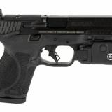 M&P 2.0, Striker Fired, Semi-automatic, Polymer Frame Pistol, Compact, 9MM, 4" Barrel, Armornite Finish, Black, Optic Height Sights, Optics Ready, Thumb Safety, Flat Face Trigger with Integrated Trigger Safety, 15 Rounds, 2 Magazines, Crimson Trace Rail