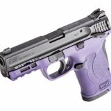 M&P 380 SHIELD EZ M2.0, Internal Hammer Fired, Semi-automatic Pistol, Polymer Frame Pistol, Micro-Compact, 380ACP, 3.675" Barrel, Cerakote Finish, Black Slide, Purple Frame, 3-Dot Sights, Manual Thumb Safety, 8 Rounds, 2 Magazines 14017