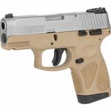 G2S, Semi-automatic, Sub Compact Pistol, 9MM, 3.25" Barrel, Polymer Frame, Tan/Stainless Finish, Adjustable Sights, 7Rd, 2 Magazines 1-G2S939T