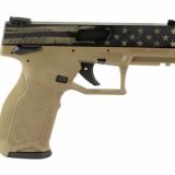 TX22, Striker Fired, Semi-automatic, Polymer Frame Pistol, Full Size, 22 LR, 4.1" Threaded Barrel, Flat Dark Earth Frame, Cerakote Finish, US Flag Distressed on Slide, Adjustable Sights, Manual Thumb Safety, 16 Rounds, 2 Magazines 1-TX22141-USD