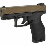 TX22, Semi-automatic, Striker Fired, Polymer Framed Pistol, 22 LR, 4" Barrel, Threaded 1/2x28 Adaptor, Matte Finish, Bronze, Adjustable Sights, Manual Safety, 16 Rounds, 2 Magazines 1-TX2214L