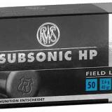 RWS Ammunition, 22LR, 40 Grain, Hollow Point, Subsonic 2132664