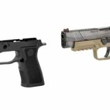 WHISTLE TIP, Semi-automatic, Striker Fired, Full Size, 9MM, 4.7", Black, Tan, 17Rd, 2 Magazines, Custom Gun Armor, Fiber Optic Front Sight, Polymer, DLC SIG-WCP320F-9TATC