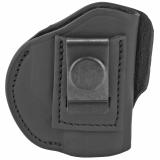 4-WAY Size 3 Multi-Fit IWB Concealment & OWB Leather Belt Holster, Right Hand, Stealth Black, Fits S&W Shield, Ruger LC9, Walther PPS, and Similar Frames 4WH-3-SBL-R