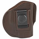 4 Way Holster, Leather Belt Holster, Right Hand, Signature Brown, Fits Glock 26 27 33 & S&W MP9/Shield, Size 3 4WH-3-SBR-R