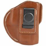4 Way Holster, Leather Belt Holster, Right Hand,Classic Brown, Fits Glock 17 19 22 23 & S&W MP9/MP40/MP45, Size 5 4WH-5-CBR-R