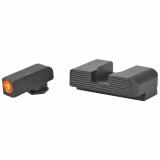 Hackathorn Night Set For Glock 17/19/22 Orange Outline Front Black Serrated Rear