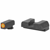 Hackathorn Night Set For Glock 43 Orange Outline Front Black Rear