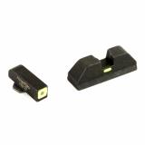 CAP Tritium Sight Set Glock 17/19/22 Green Front With Lumi-Lime Square Outline Green Lumi-Lime Rear Horizontal Line
