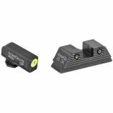 Trooper, Sight, Fits Glock 17,19,19X,26,45 Gen5, Green Tritium LumiLime Outline Front, Green Tritium Black Serrated Rear, Front/Rear GL-821