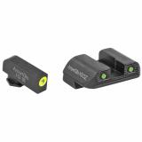Trooper, Sight, Fits Glock 42,43,43X, Green Tritium LumiLime Outline Front, Green Tritium Black Serrated Rear, Front/Rear GL-822