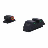 Trooper, Night Sight, For Smith & Wesson M&P M2.0, Green Front with Orange Outline, Green with Black Outline Serrated SQ Rear, Matte Finish, Black SW-817