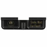 Dust Cover, Laser Engraved, Matte Finish, Black, Fits AR-15 BA-LS-DC-Smile Wait for Flash