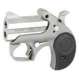 Roughneck Derringer, 9MM, 2.5" Barrel, Steel Frame, Stainless Finish, Rubber Grips, Fixed Sights, 2Rd, Trigger Guard BARN-9MM
