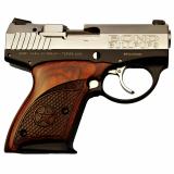 Bullpup, 9mm, 3.35" Barrel, Aluminum Frame, Stainless Finish, Rosewood Grips, 7Rd, Double Action Only BULLPUP9