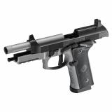 92XI SAO Tactical, Semi-automatic, Single Action Only, Full Size Pistol, 9MM, 5.1" Threaded Barrel, 1/2x28, Cerakote Finish, Black Slide and Controls, Silver Frame and Barrel, Optic Ready, Ambidextrous Safety, Suppressor Sights, 15 Rounds, 2 Magazines J9