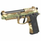 92XI, Combat, Single Action Only, Semi-automatic, Full Size, 9MM, 4.7" Barrel, Ambidextrous Manual Safety, Cerakote Finish, Multicam, 10 Rounds, 2 Magazines SPEC0733A10