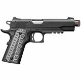 1911-22 Black Label Suppressor Ready with Rail .22 Long Rifle 4.875 Inch Threaded Barrel 1/2x28 TPI Black/Gray G-10 Grips Matte Black Frame 10 Round (NOT TRANSFERABLE IN MINNESOTA)