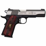 1911-380, Black Label, Semi-automatic, Full Size, 380ACP, 4.25" Barrel, Aluminum Frame, Black and Stainless Finish, Wood Grips, 8Rd 051912492