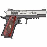 1911-380, Black Label Medallion Pro, Compact, Semi-automatic, 1911, 380 ACP, 3.625" Barrel, Black and Silver Two-Tone Color, Matte Finish, Composite Frame, Ambidextrous Thumb Safety, Laminate Grips, White 3 Dot Sights, 8Rd, 2 Magazines 051970492