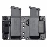 Magazine Pouch, Double, 1.5" Belt Loops, Size Small, Fits G43 and M&P Shield Magazines, Ambidextrous, Polymer, Black BC60-2001S