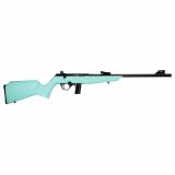 RB22, Bolt Action Rifle, 22LR, 16" Barrel, Blued Finish, Black, Cyan Synthetic Stock, Compact, Adjustable Fiber Optic Sights, 10 Rounds RB22L1611C