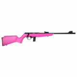 RB22, Bolt Action Rifle, 22LR, 16" Barrel, Blued Finish, Black, Pink Synthetic Stock, Compact, Adjustable Fiber Optic Sights, 10 Rounds RB22L1611P