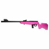 RB22, Bolt Action Rifle, 22LR, 16" Barrel, Blued Finish, Black, Pink Synthetic Stock, Compact, Adjustable Fiber Optic Sights, 10 Rounds RB22L1611P
