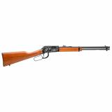 Rio Bravo, 22LR, 18" Barrel, Matte Finish, Black, Wood Stock, Adjustable Sights, Armadillo Engraving, 15 Rounds RL22181WD-EN14