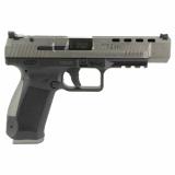 TP9SFx, Striker Fired, Semi-automatic, Polymer Frame Pistol, 9MM, 5.2" Match Grade Barrel, Tungsten Slide, Black Frame, Warren Tactical Sights, 10 Rounds, 2 Magazines, Includes Holster, Interchangeable Backstraps and Four Red Dot Interface Plates HG4192G