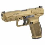 TP9, METE SFT, Striker Fired, Semi-automatic, Polymer Frame Pistol, Full Size, 9MM, 4.46" Barrel, Burnt Bronze, 3 Dot White Sights, Flared Magwell, Holster Fit and Lock, Optics Ready, 2 Magazines, (1)-18 Round and (1)-20 Round HG5636BB-N